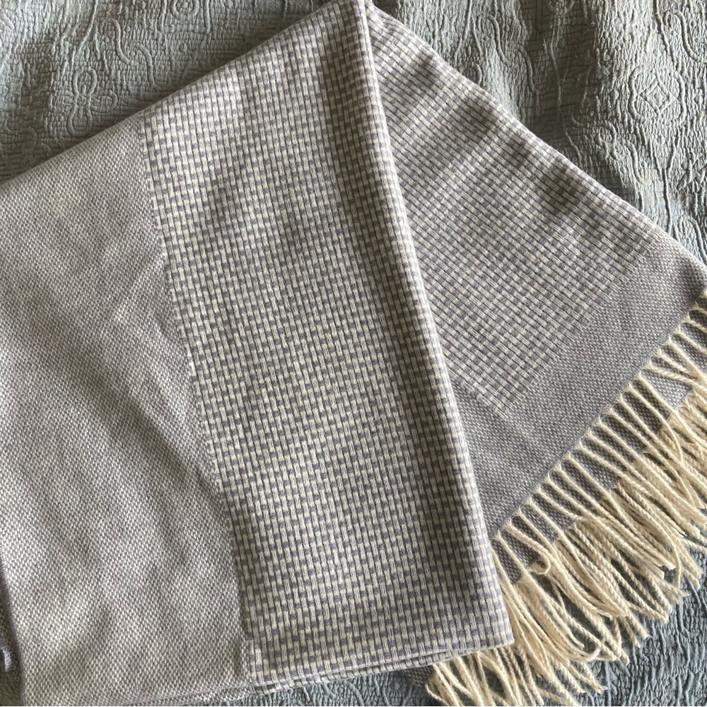 Blue and White Blanket Scarf